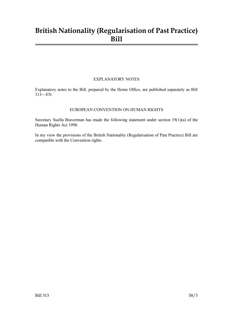 British Nationality (Regularisation of Past Practice) Bill