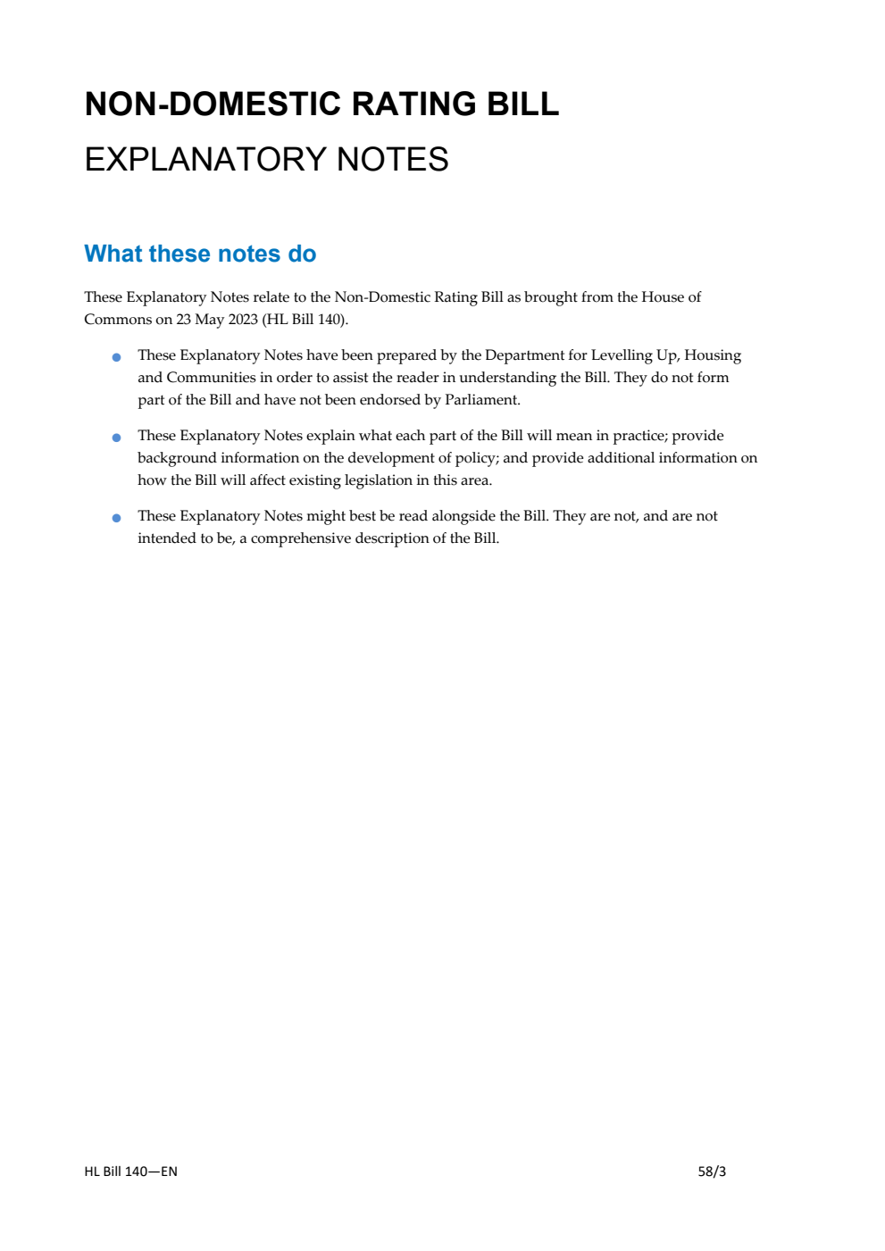 Non-Domestic Rating Bill Explanatory Notes