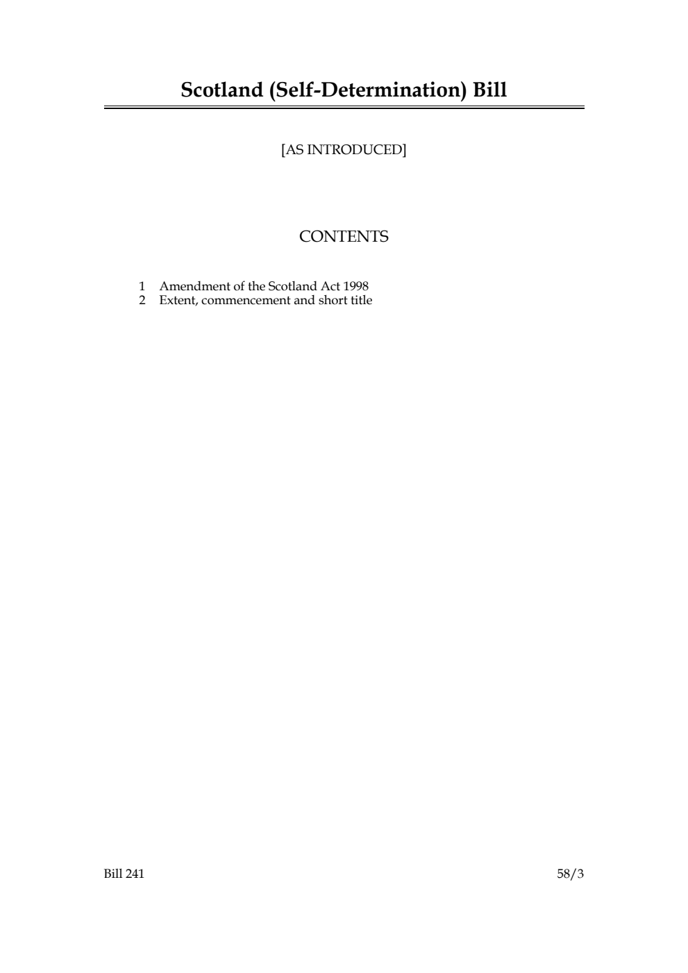 Scotland (Self-Determination) Bill