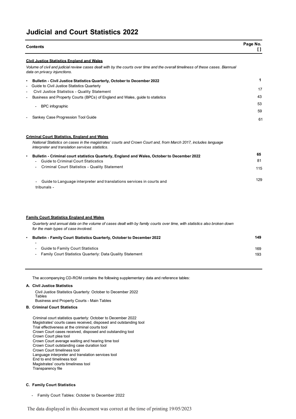 Judicial and Court Statistics 2022