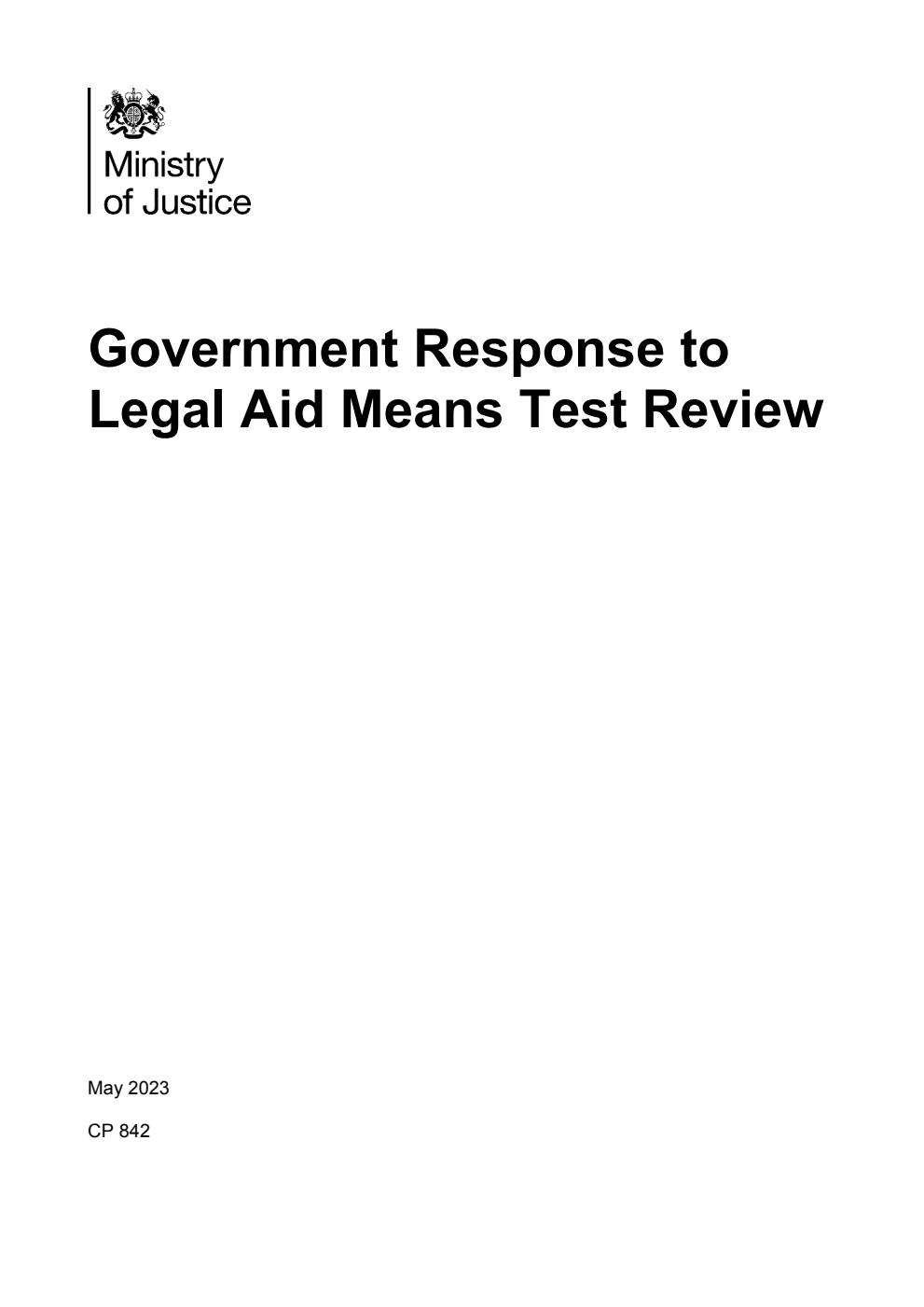 Government Response to Legal Aid Means Test Review