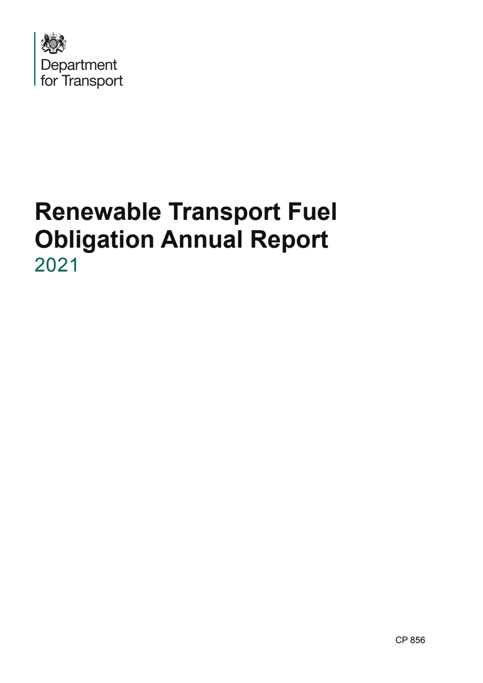 Renewable Transport Fuel Obligation Annual Report 2021