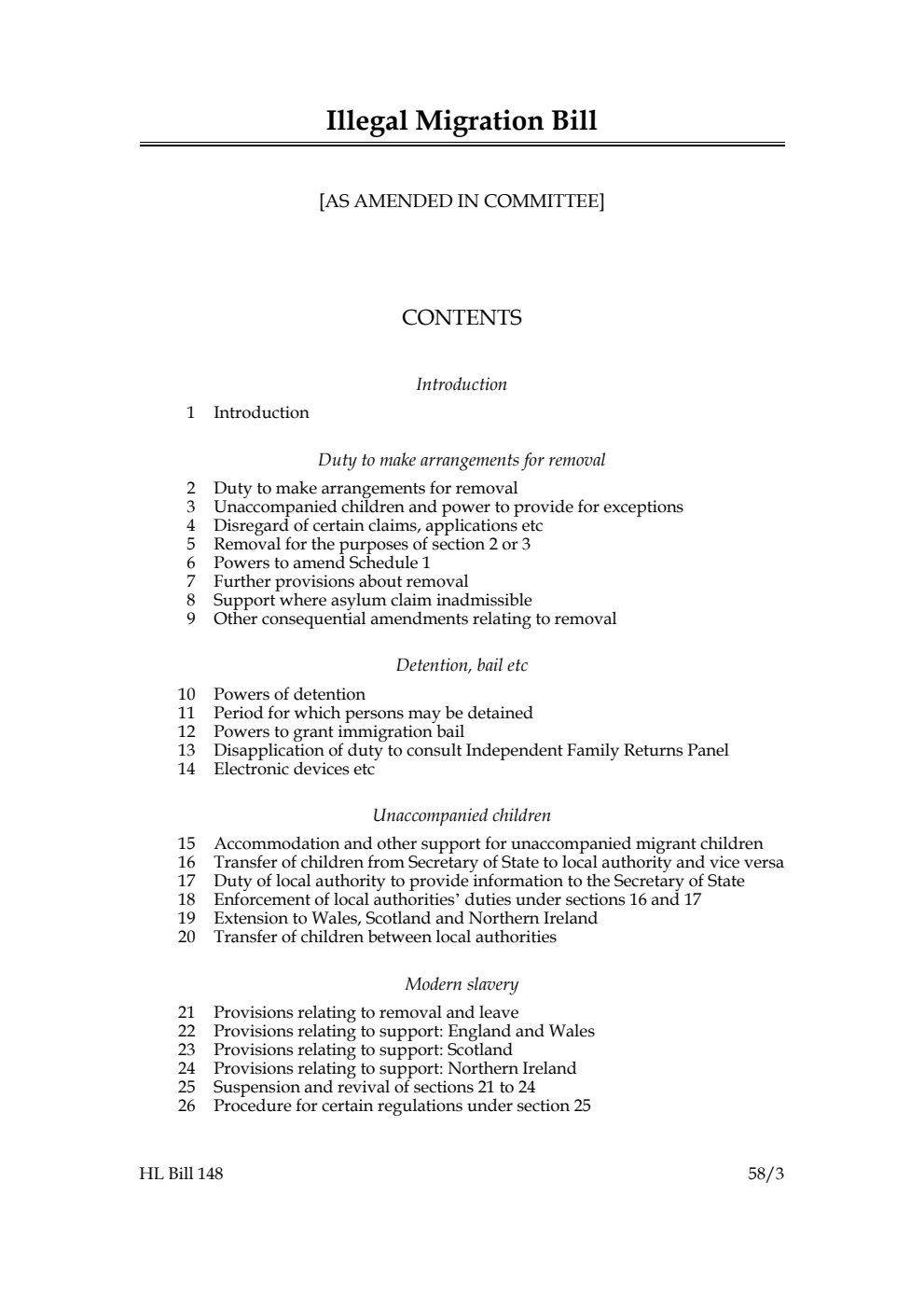 Illegal Migration Bill [as amended in Committee]