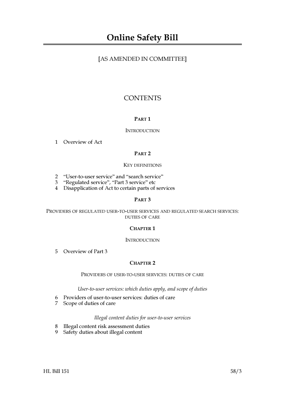 Online Safety Bill [as amended in Committee]