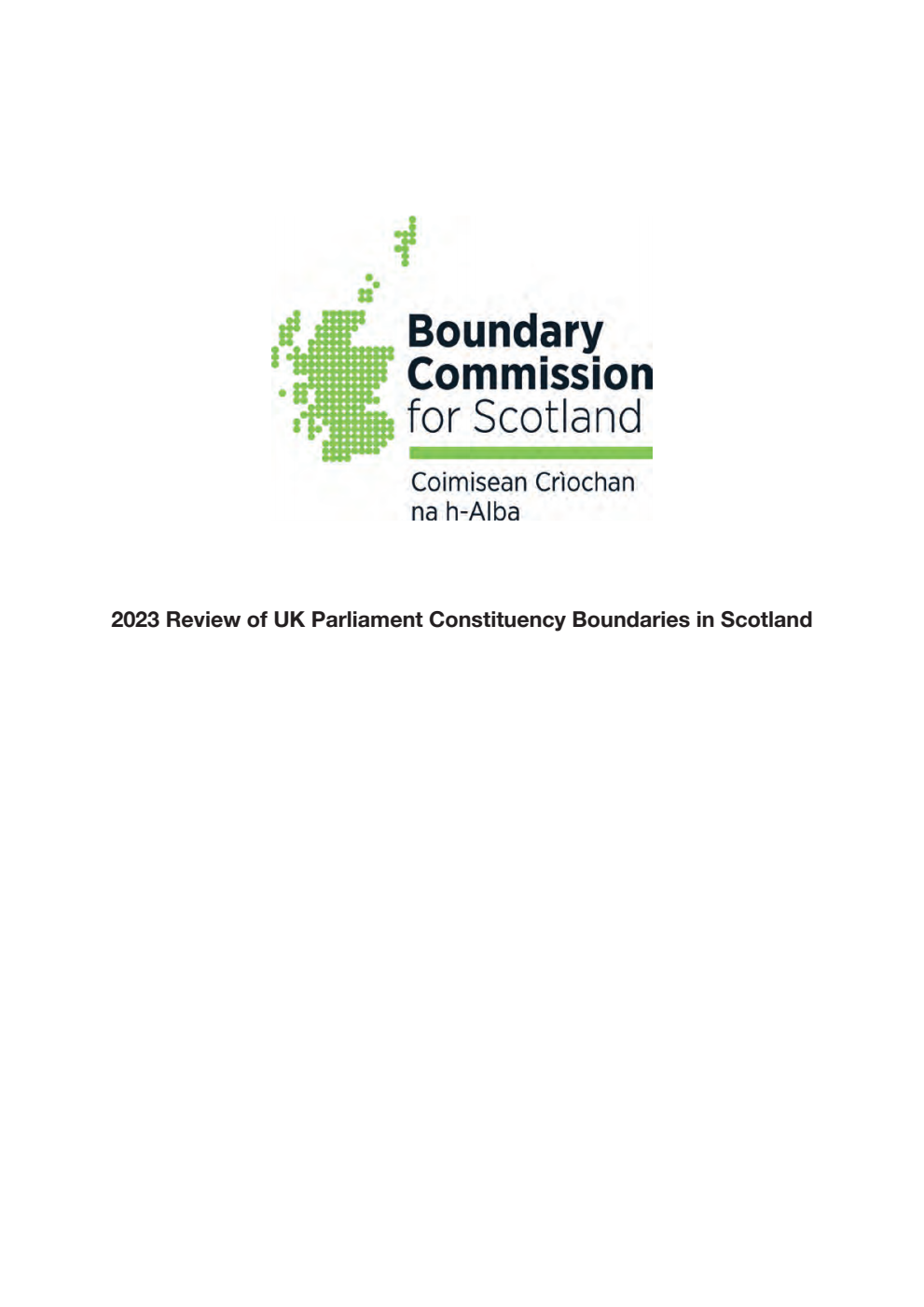 2023 Review of UK Parliament Constituency Boundaries in Scotland