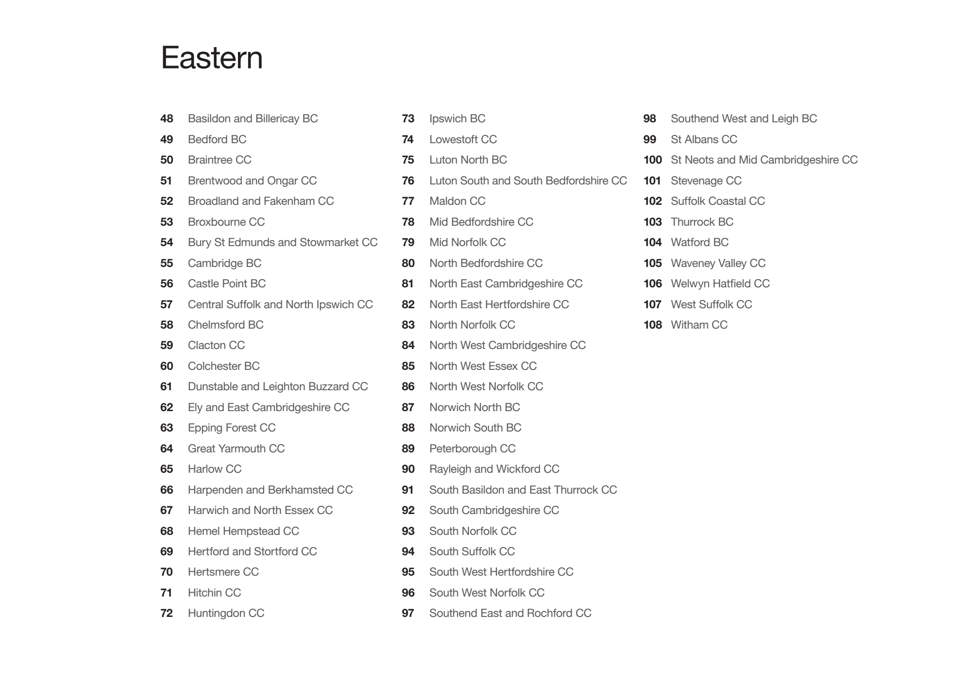 Boundary Commission for England. The 2023 Review of Parliamentary constituency boundaries in England. Volume three: Maps - Eastern