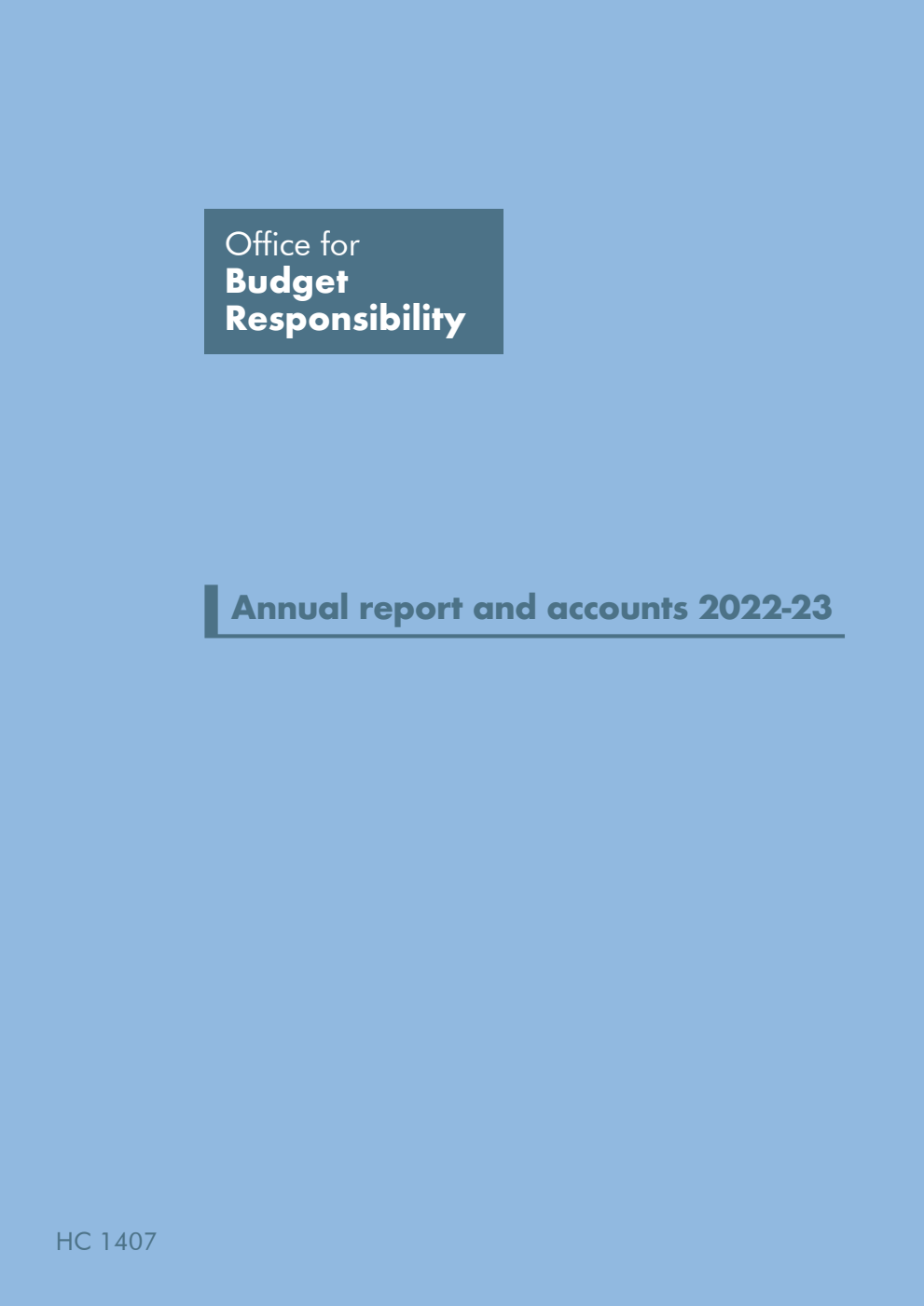 Office for Budget Responsibility Annual report and accounts 2022-23