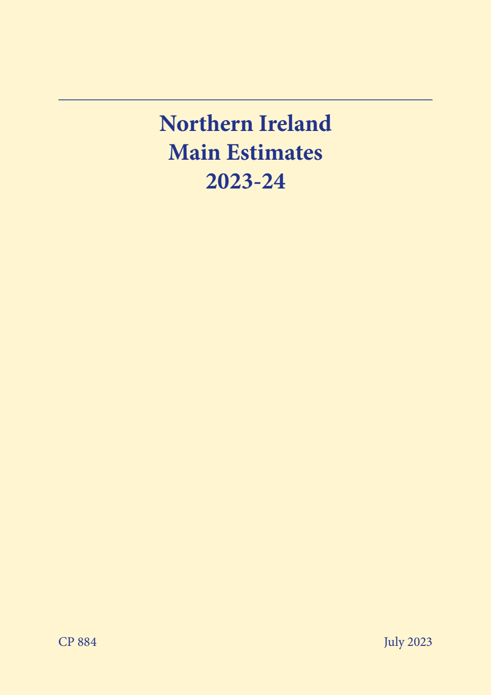 Northern Ireland Main Estimates 2023-24