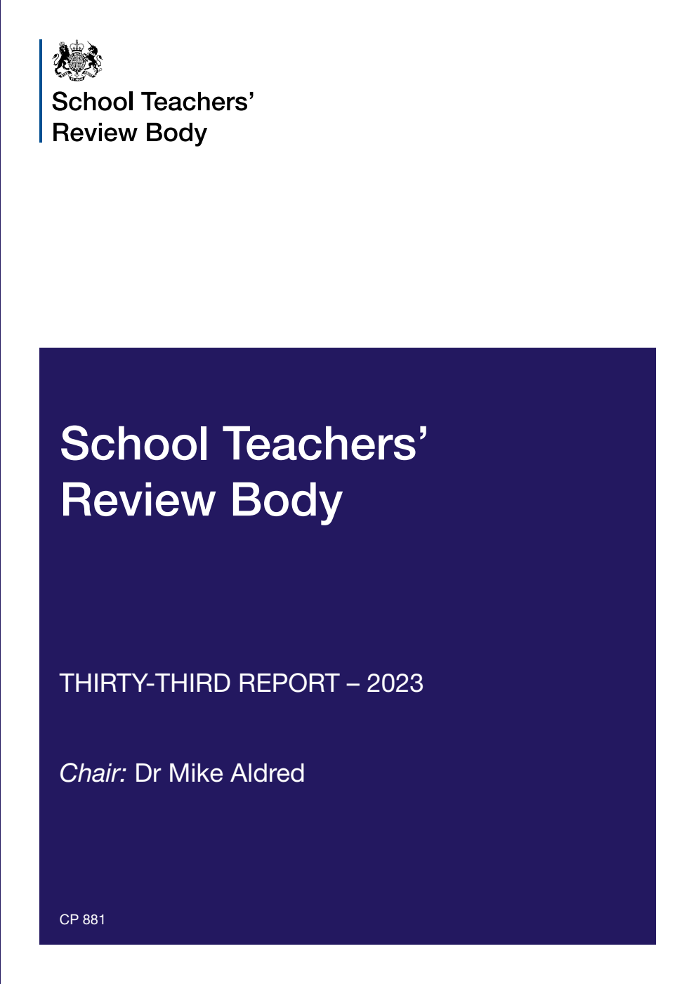 School Teachers’ Review Body Thirty-Third Report - 2023