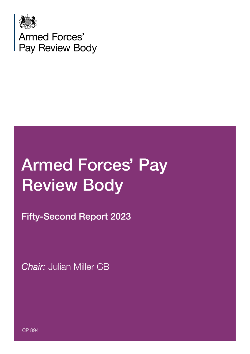 Armed Forces’ Pay Review Body Fifty-Second Report 2023