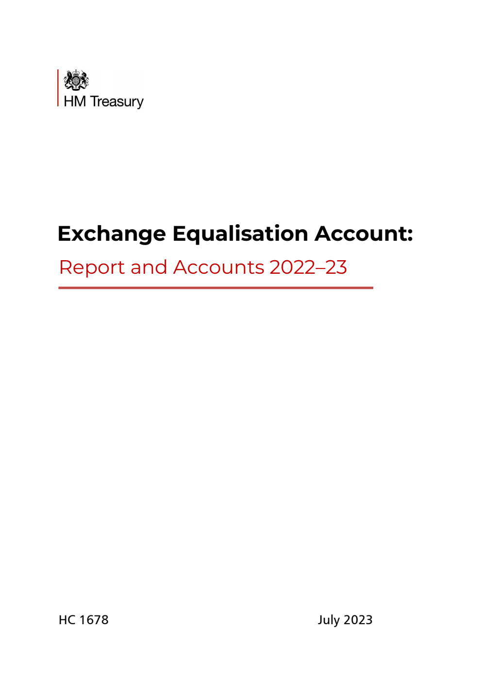 Exchange Equalisation Account: Report and accounts 2022-23