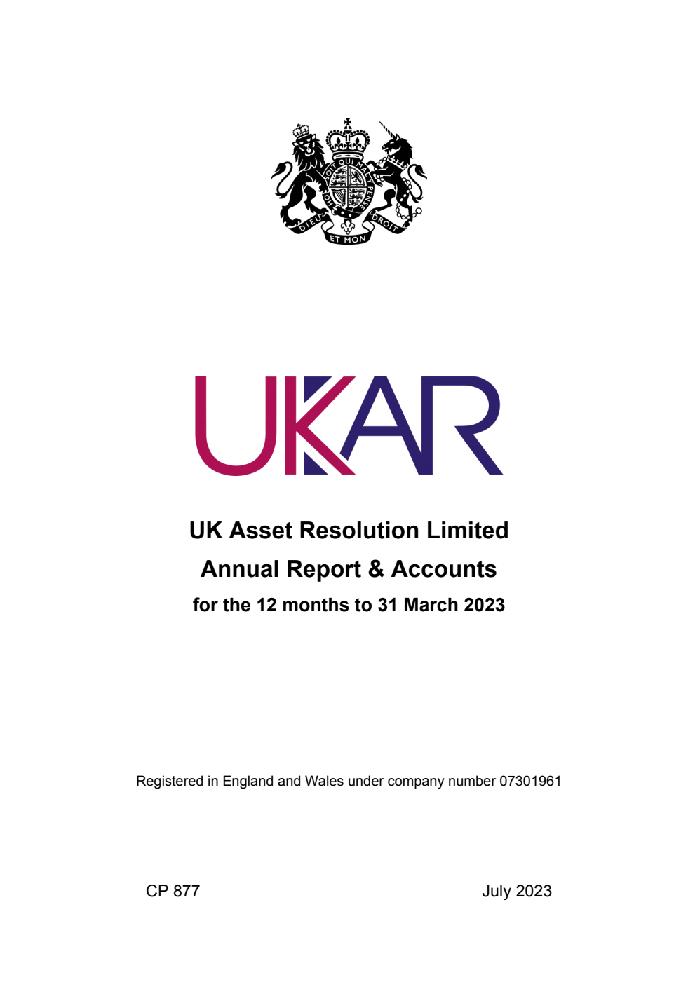 UK Asset Resolution Limited Annual Report & Accounts for the 12 months to 31 March 2023