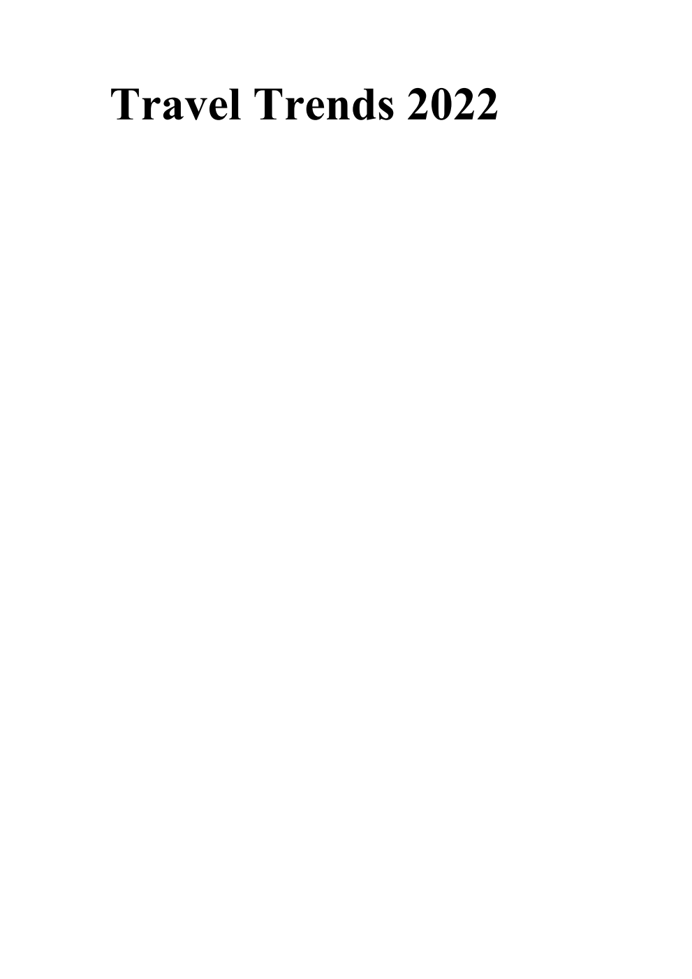 Travel Trends 2022
