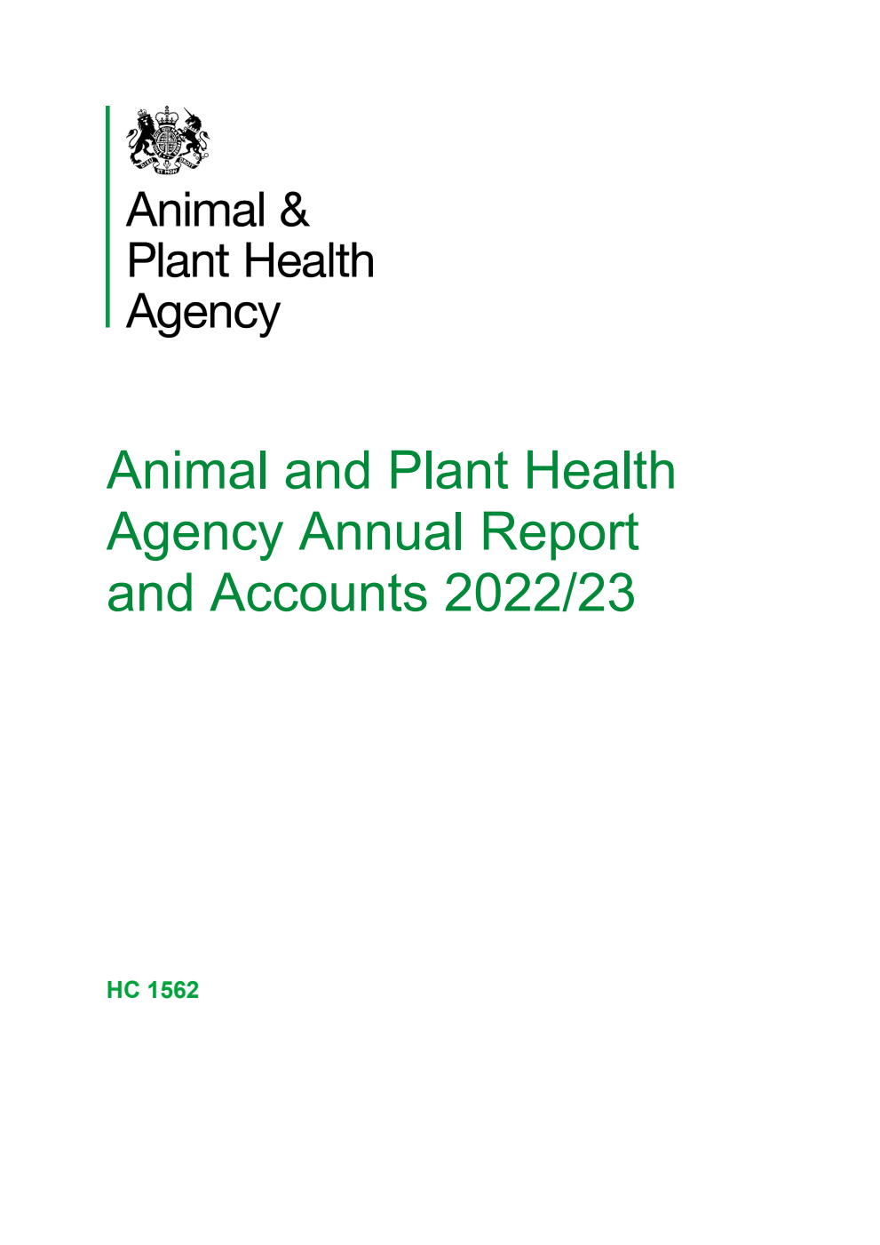 Animal and Plant Health Agency Annual Report and Accounts 2022/23 (for the year ended 31 March 2023)