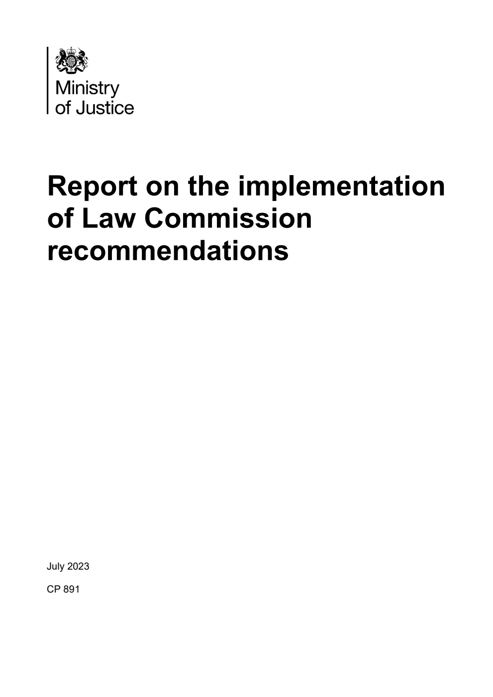 Report on the implementation of Law Commission recommendations