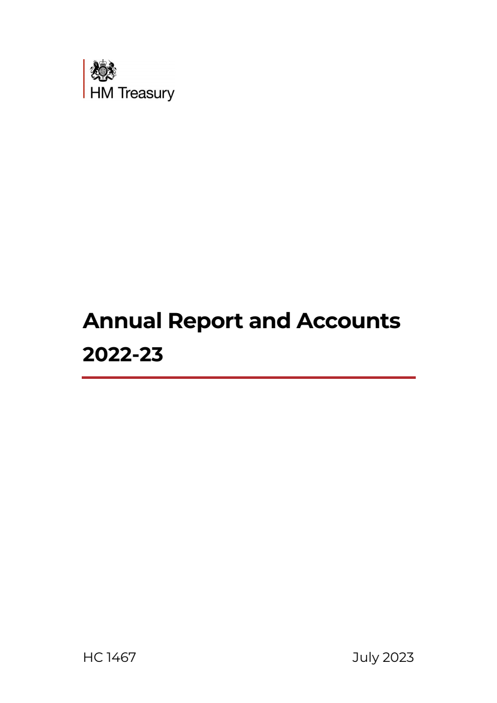HM Treasury Annual Report and Accounts 2022-23
