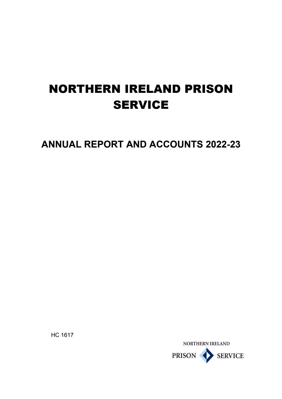 Northern Ireland Prison Service Annual report and accounts 2022/23 for the year ended 31 March 2023