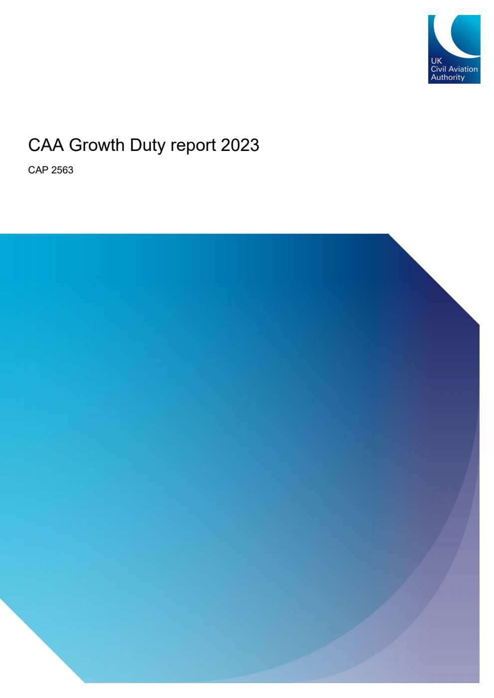 CAA Growth Duty report 2023.  CAP 2563