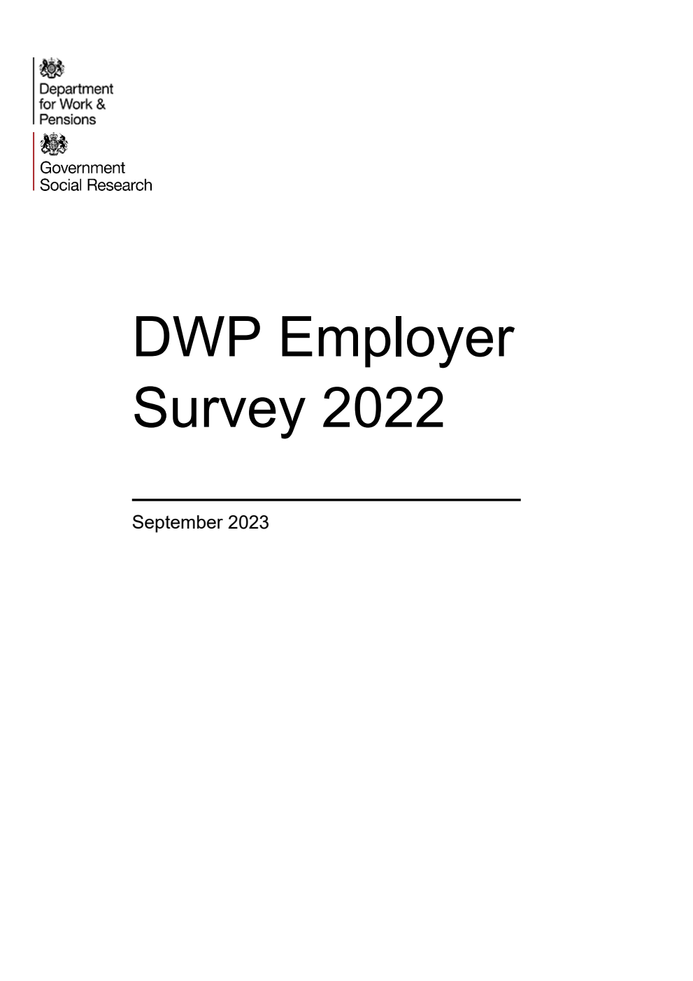 Research Report 1042 DWP Employer Survey 2022