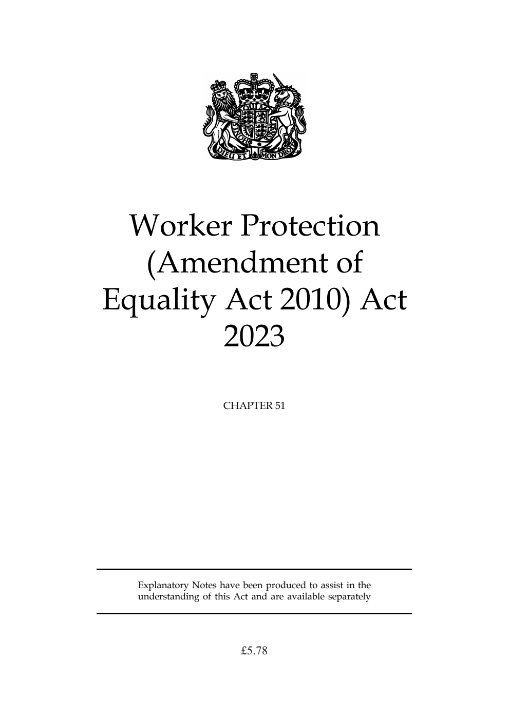 Worker Protection (Amendment of Equality Act 2010) Act 2023: Chapter 51