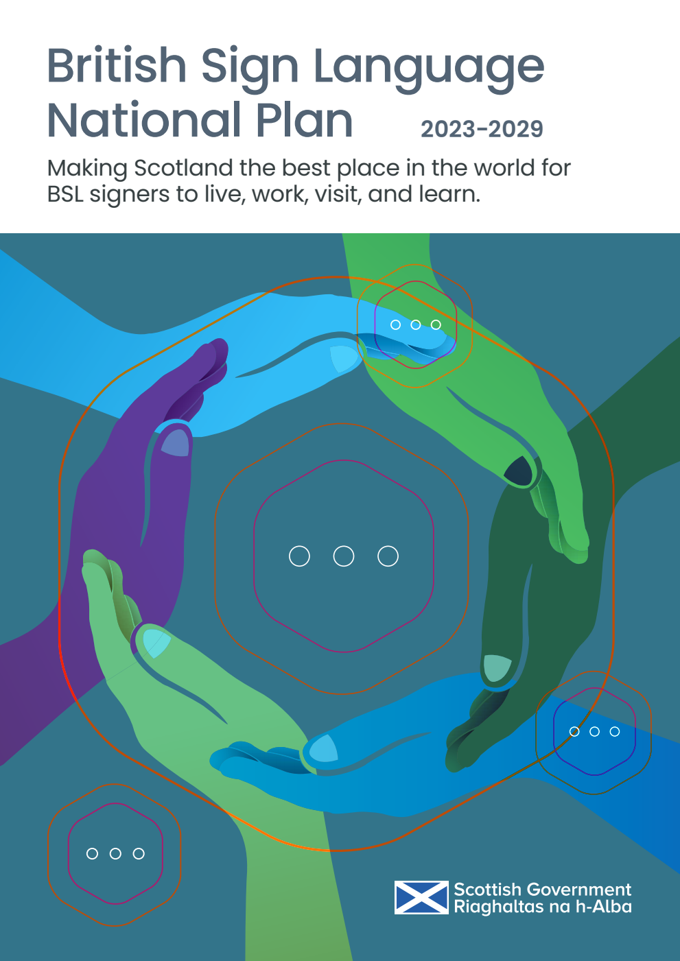 British Sign Language National Plan 2023 - 2029. Making Scotland the best place in the world for  BSL signers to live, work, visit, and learn