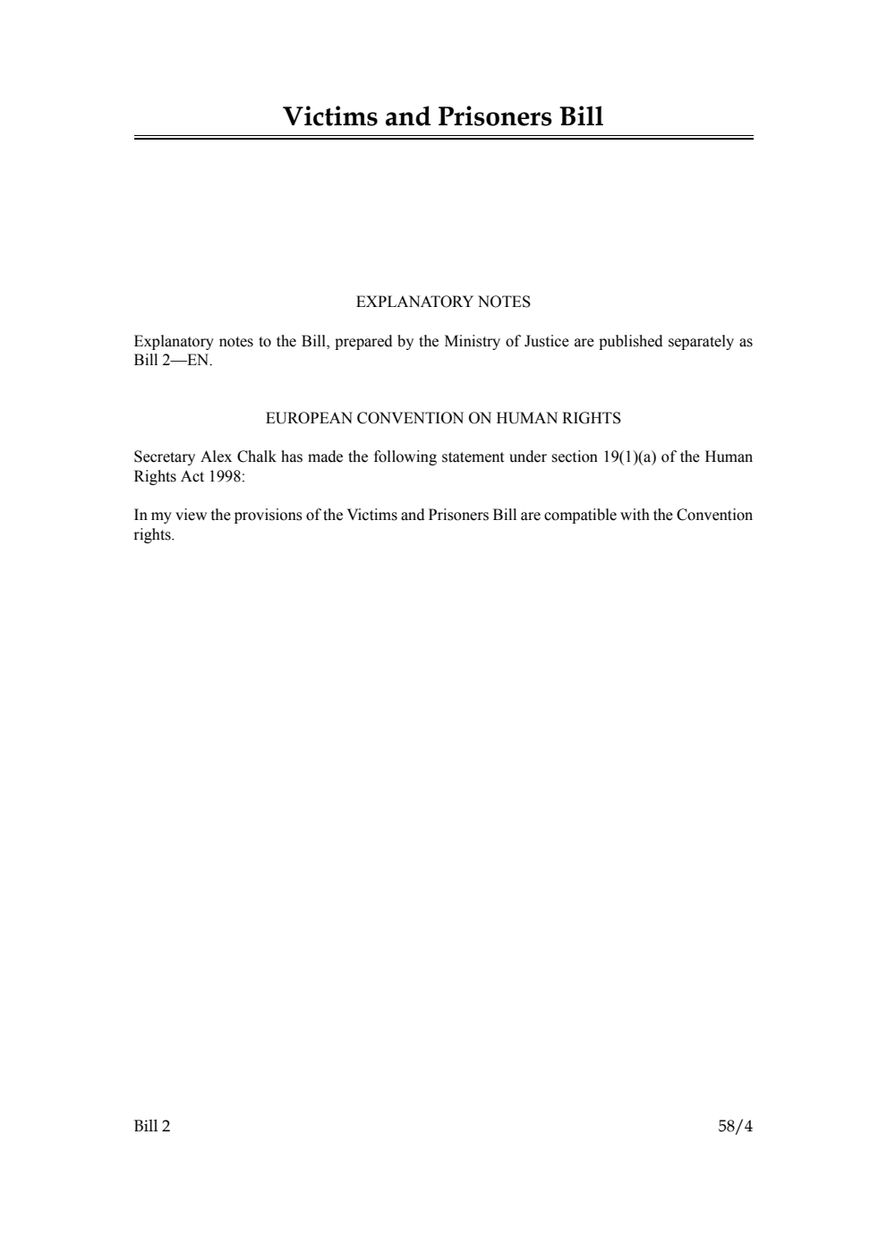 Victims and Prisoners Bill