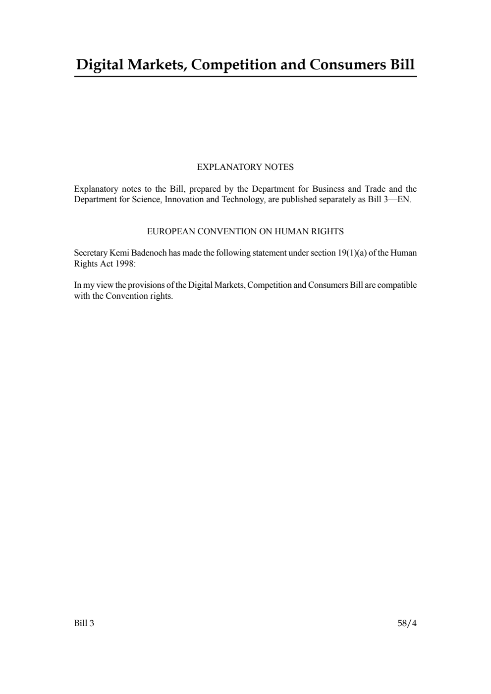 Digital Markets, Competition and Consumers Bill