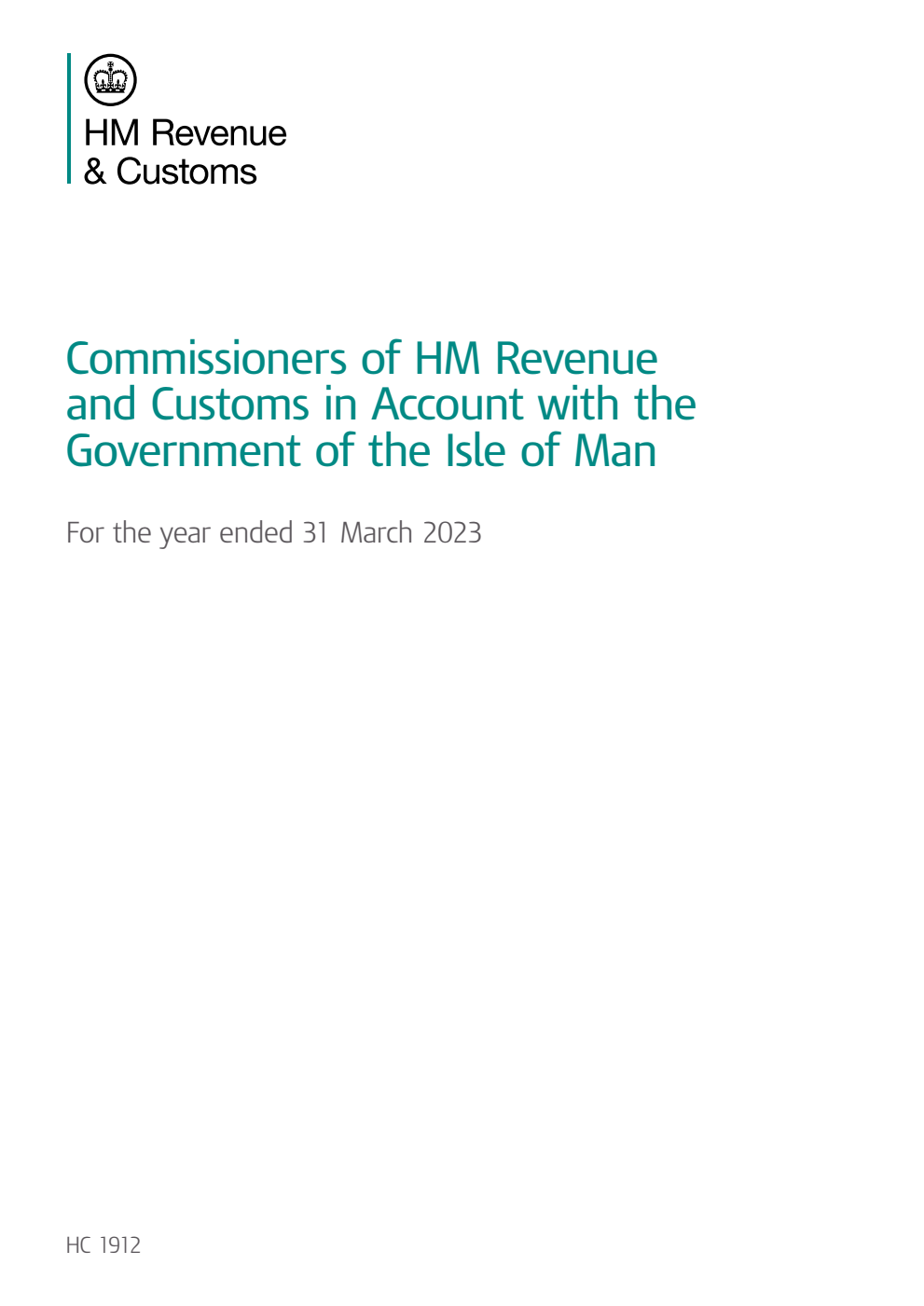 Commissioners of HM Revenue and Customs in Account with the Government of the Isle of Man for the year ended 31 March 2023