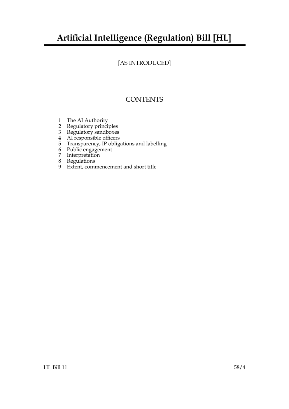 Artificial Intelligence (Regulation) Bill