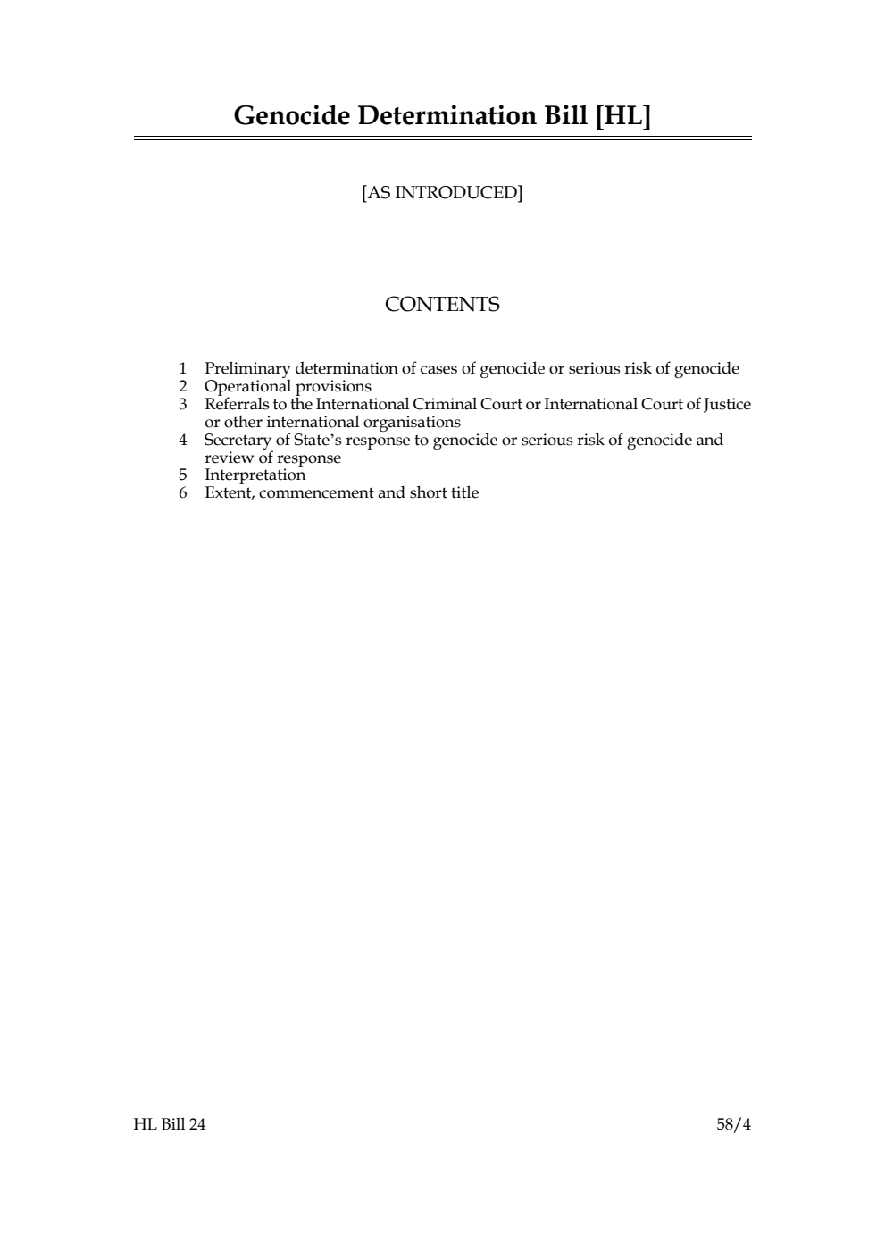 Genocide Determination Bill