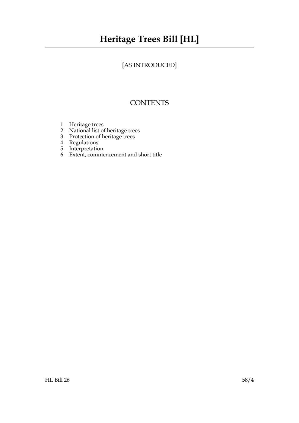 Heritage Trees Bill