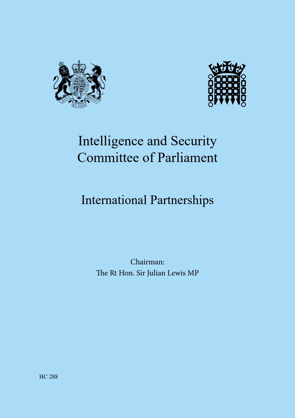 Intelligence and Security Committee of Parliament. International Partnerships
