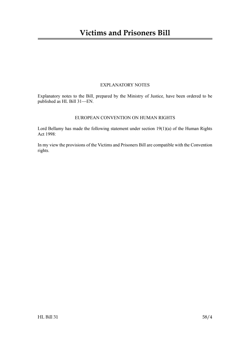 Victims and Prisoners Bill