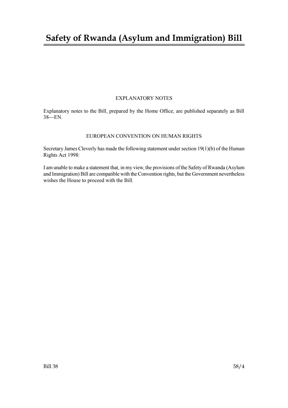 Safety of Rwanda (Asylum and Immigration) Bill