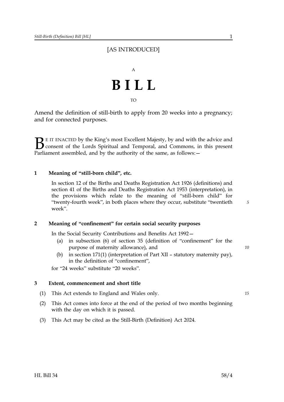 Still-birth (Definition) Bill