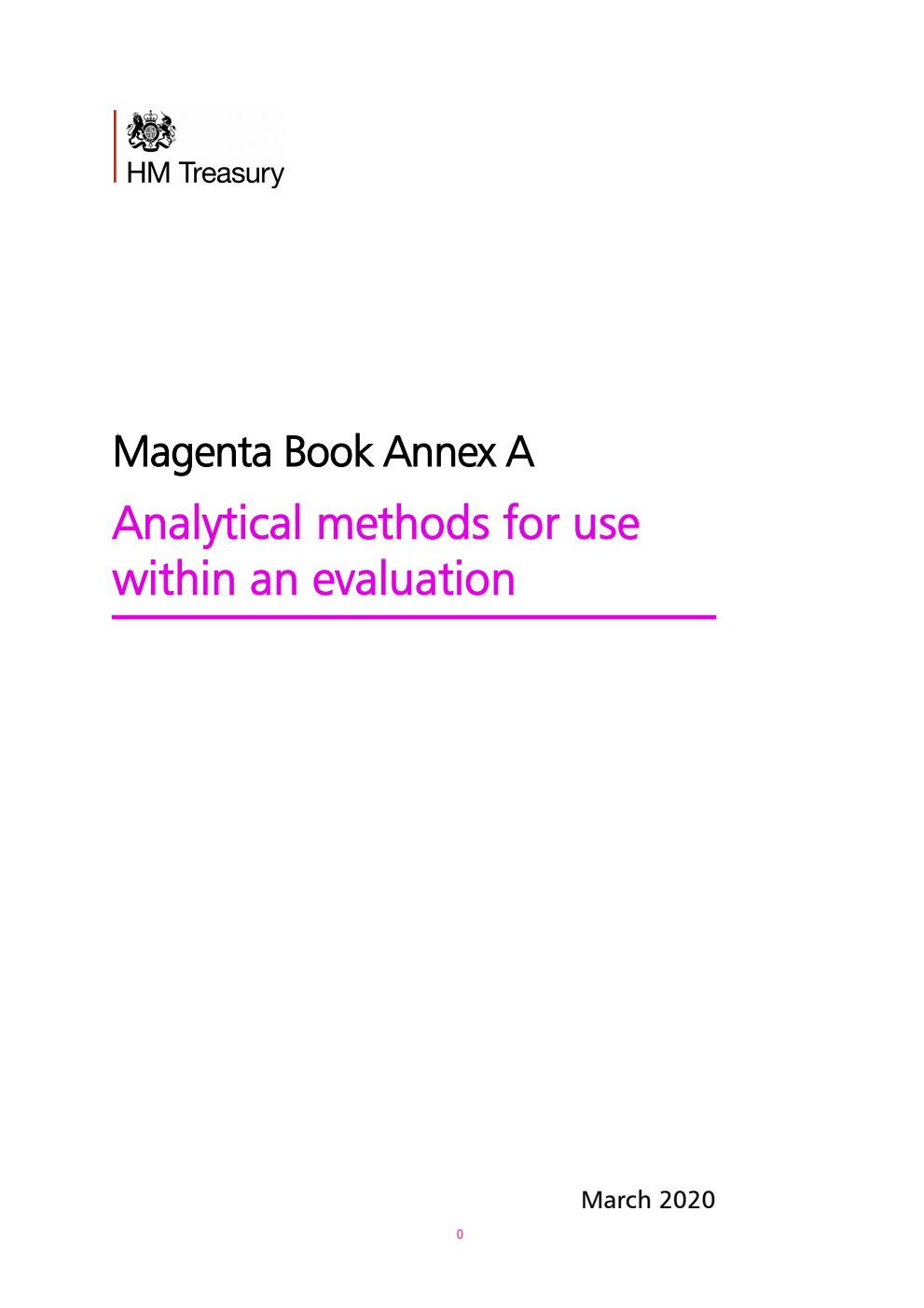 Magenta Book Annex A. Analytical methods for use within an evaluation