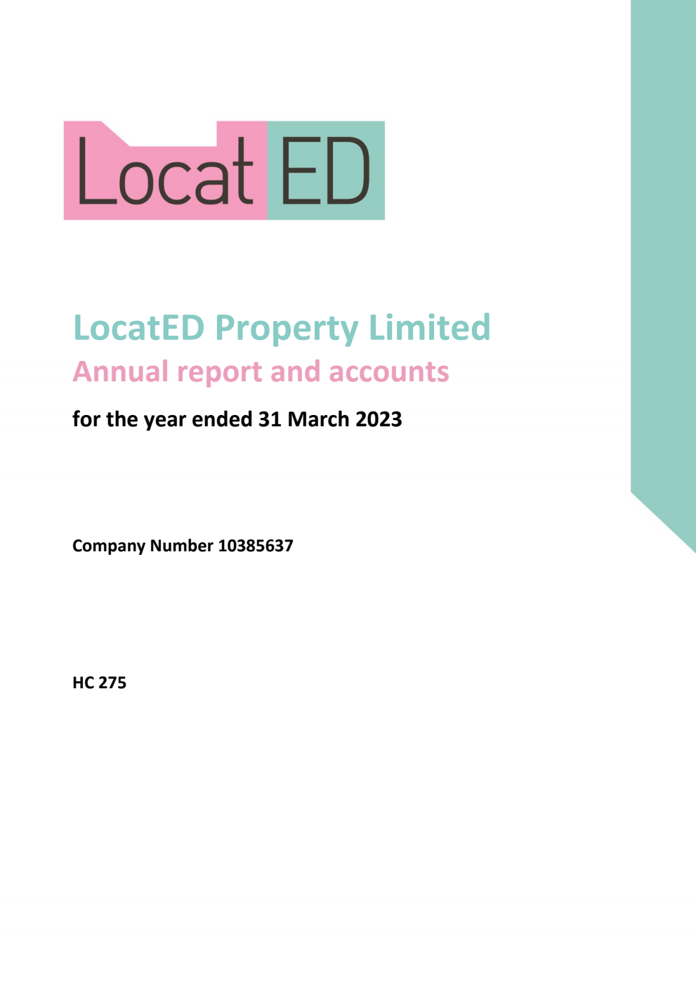 LocatED Property Limited Annual report and accounts for the year ended 31 March 2023
