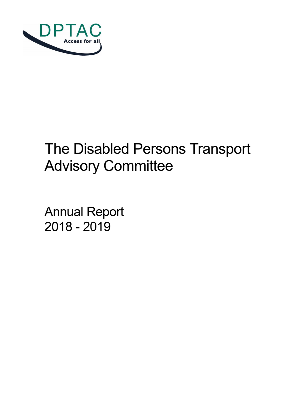 The Disabled Persons Transport Advisory Committee Annual Report 2018-2019