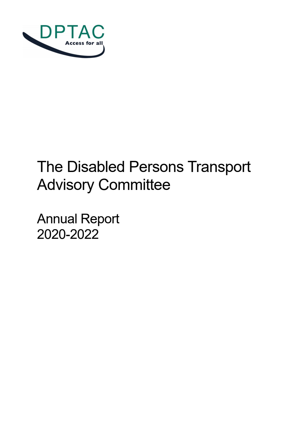 The Disabled Persons Transport Advisory Committee Annual Report 2020-2022