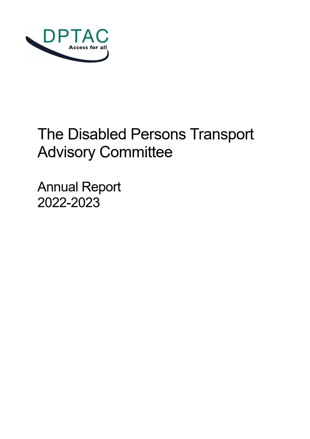 The Disabled Persons Transport Advisory Committee Annual Report 2022-2023