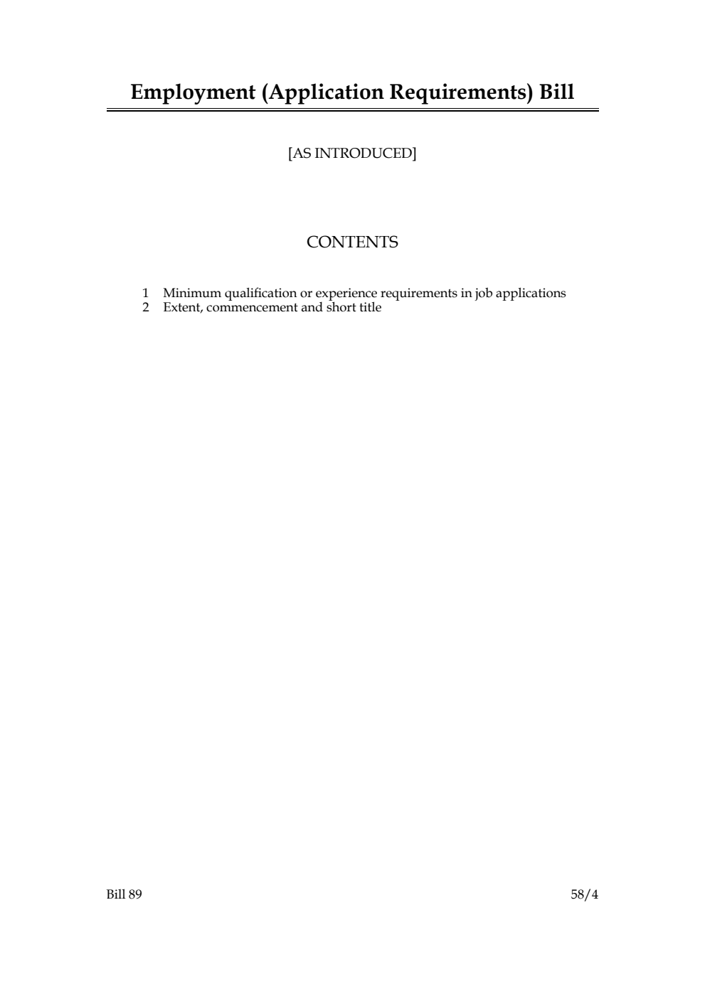 Employment (Application Requirements) Bill