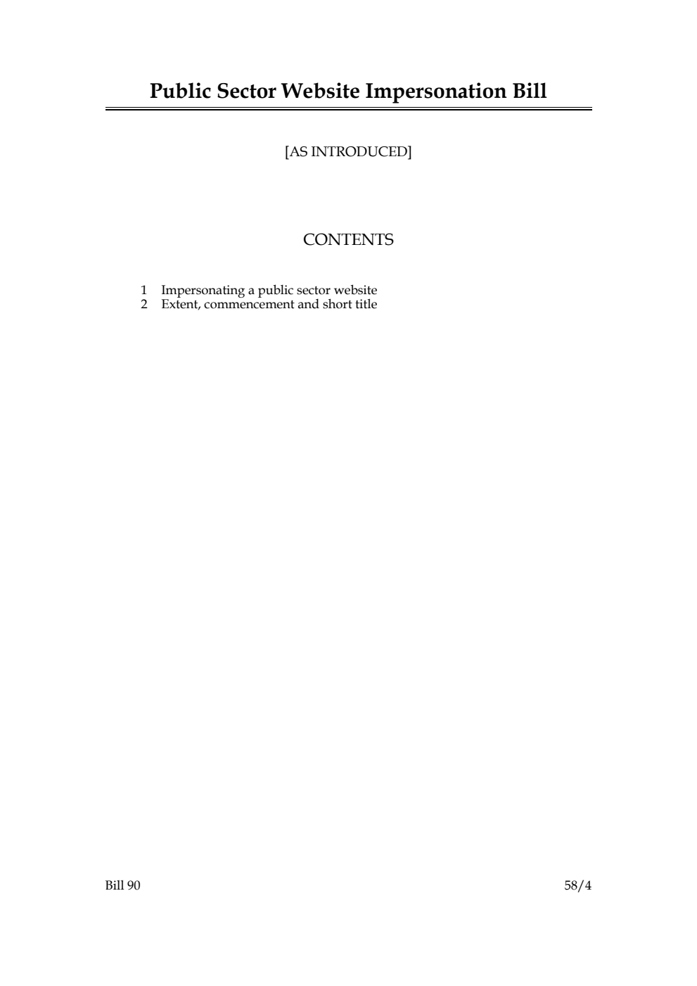 Public Sector Website Impersonation Bill