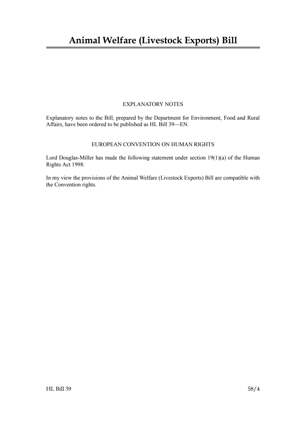 Animal Welfare (Livestock Exports) Bill