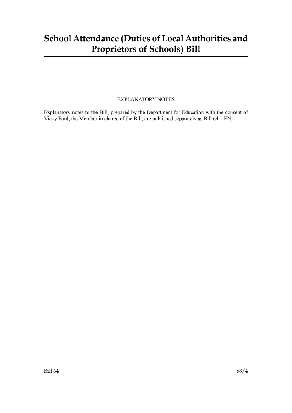 School Attendance (Duties of Local Authorities and Proprietors of Schools) Bill