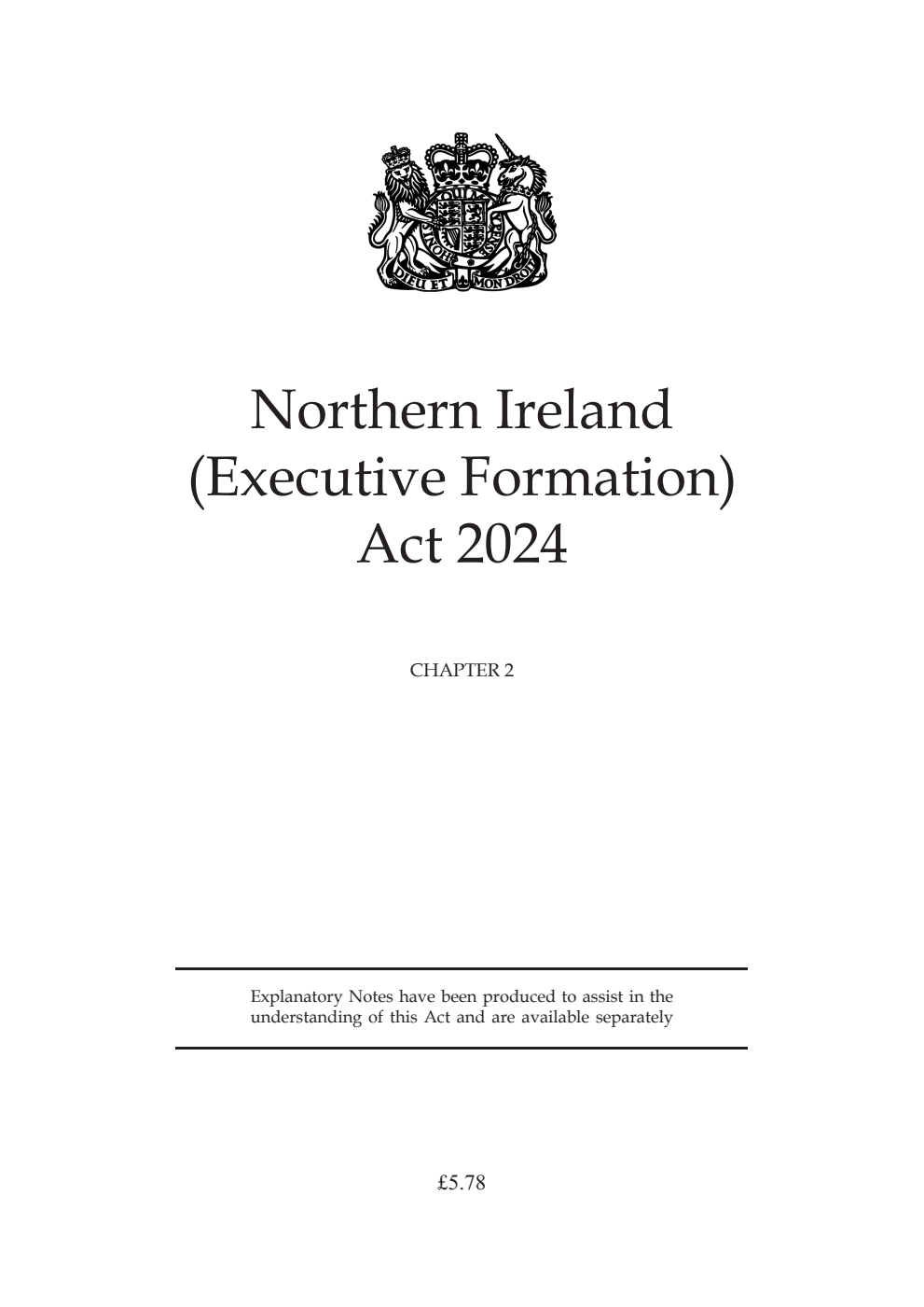 Northern Ireland (Executive Formation) Act 2024: Chapter 2