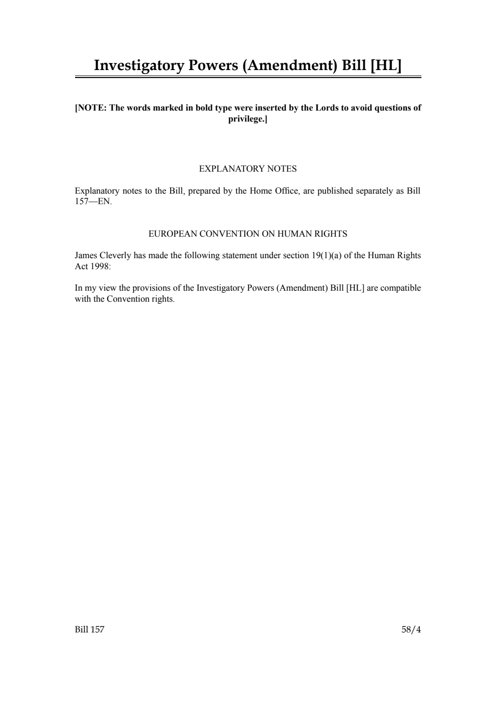 Investigatory Powers (Amendment) Bill