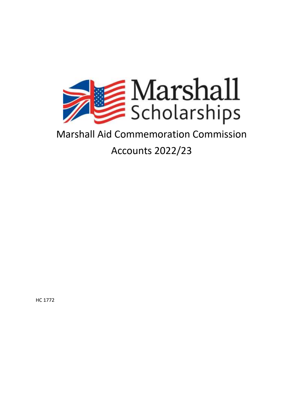 Marshall Aid Commemoration Commission Accounts 2022/23