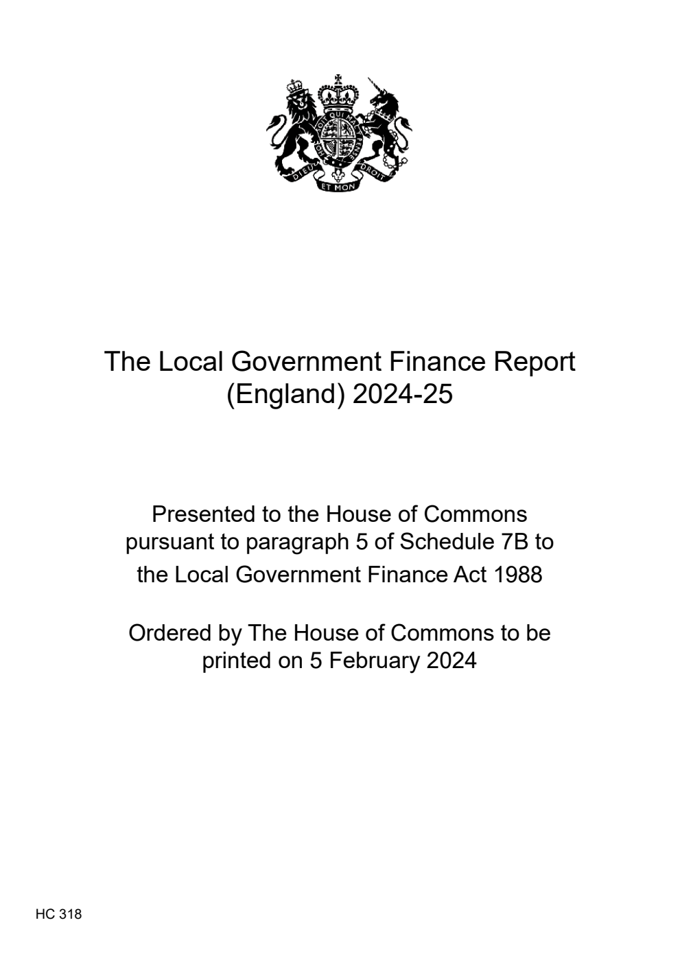 The Local Government Finance Report (England) 2024-22