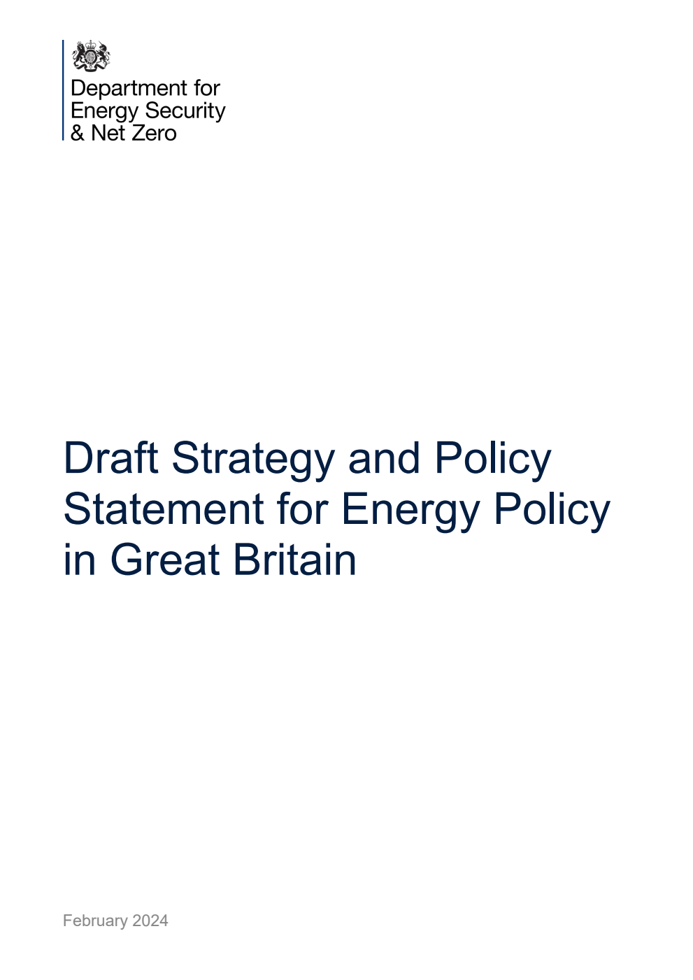 Draft Strategy and Policy Statement for Energy Policy in Great Britain