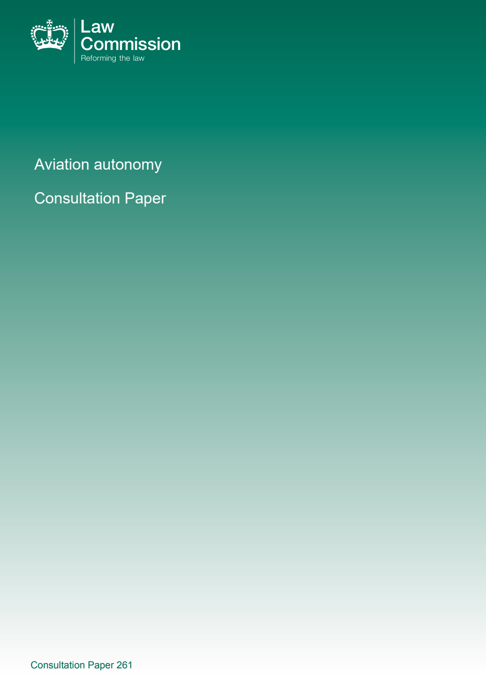 Law Commission Consultation paper 261. Aviation autonomy: Consultation Paper